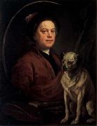William Hogarth Self-Portrait with a Pug oil